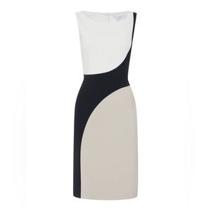 Vince Camuto Black White and Cream Midi Dress Size 2